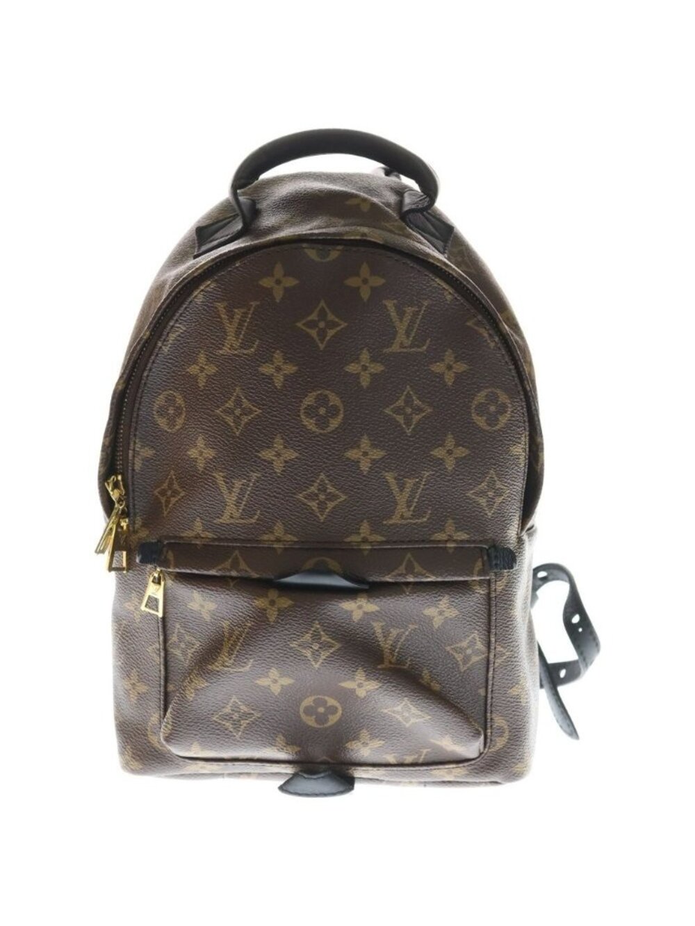 Louis Vuitton Monogram Palm Springs Backpack Brown Black Leather Gold
